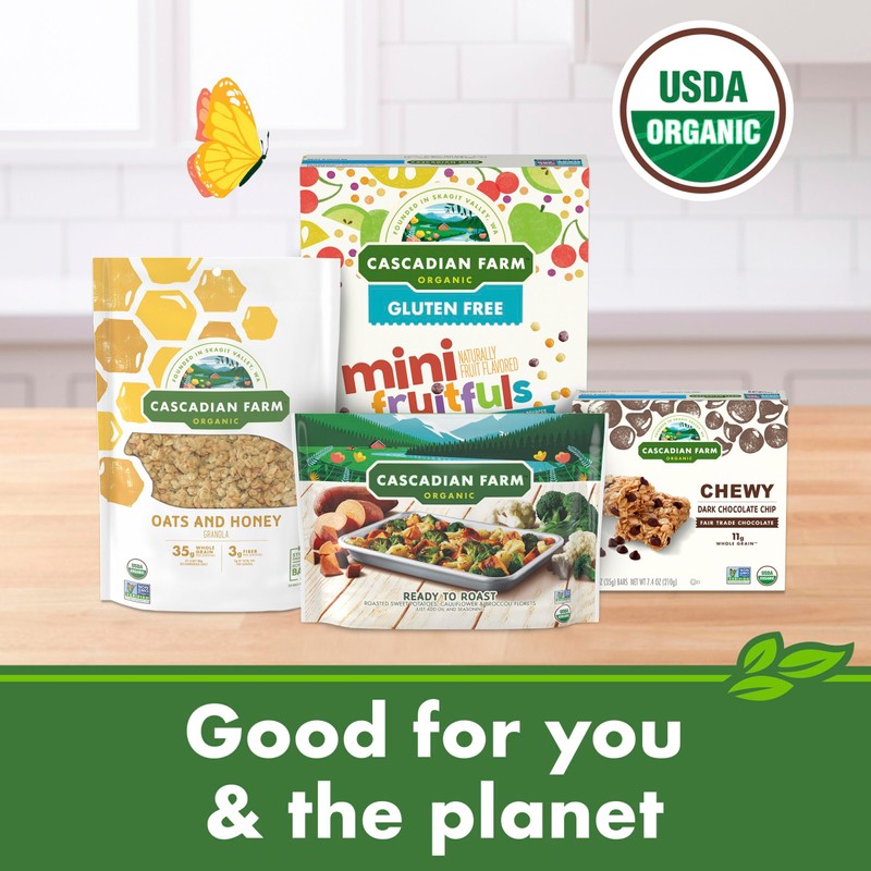 Cascadian Farm Organic Granola, Cocoa Almond, Protein Granola, Non-GMO, 9