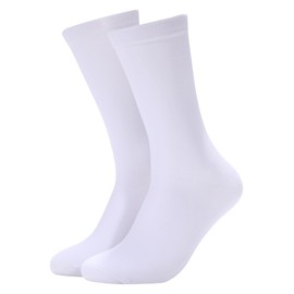 Forony Mens Dress Socks Soild Dress Socks Size 8-13 Combed Cotton Anti Odor Quick Dry Colorful White