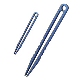 JTMKYO 2PCS Mini Titanium Tweezers, Portable Tweezers, Cosmetic Beauty Titanium Tweezers, Small Pick-Up Tweezers, Outdoor EDC Tweezers (Blue)