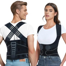 XFSRG Haltungskorrektur Rücken Offener Schulterrücken Rückenstützgürtel Geradehalter Haltungstrainer Back Posture Corrector für Herren und Damen Schützt die Lendenwirbelsäule L