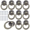 Dokpav 10 Pcs Ring Pull Handles Knobs, Antique Drawer Handles