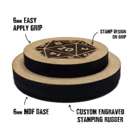 Unbranded 2" D20 20 Sided Gaming Dice Critical Hit Rubber Stamp | Dungeon Master resources