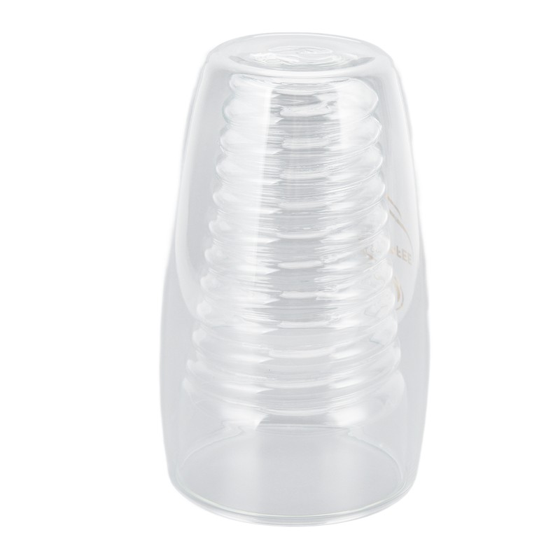 Double Wall Glass Coffee Cup 320ml High Temperature Resistance Clear