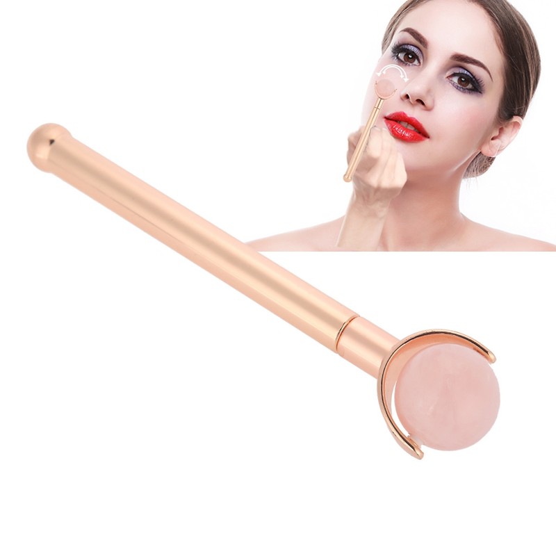 Natural Rose Quartz Face Skin Jade Massage Roller Anti Wrinkle