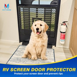 MICTUNING Heavy-Duty Aluminum RV Screen Door Protector Grille – Adjustable 18.15" to 31.89" Universal Fit for Campers, Trailers, Rust-Proof Entry Guard for Pets & Kids