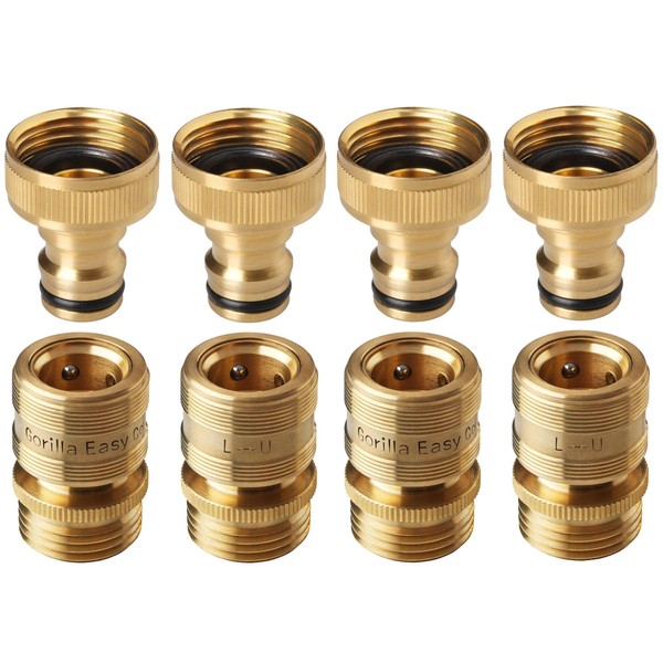 GORILLA EASY CONNECT LOCKING Garden Hose Quick Connect Fittings. ¾