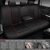 CAR PASS Piping Luxury Leather Seat Covers Full Set,5 Seats