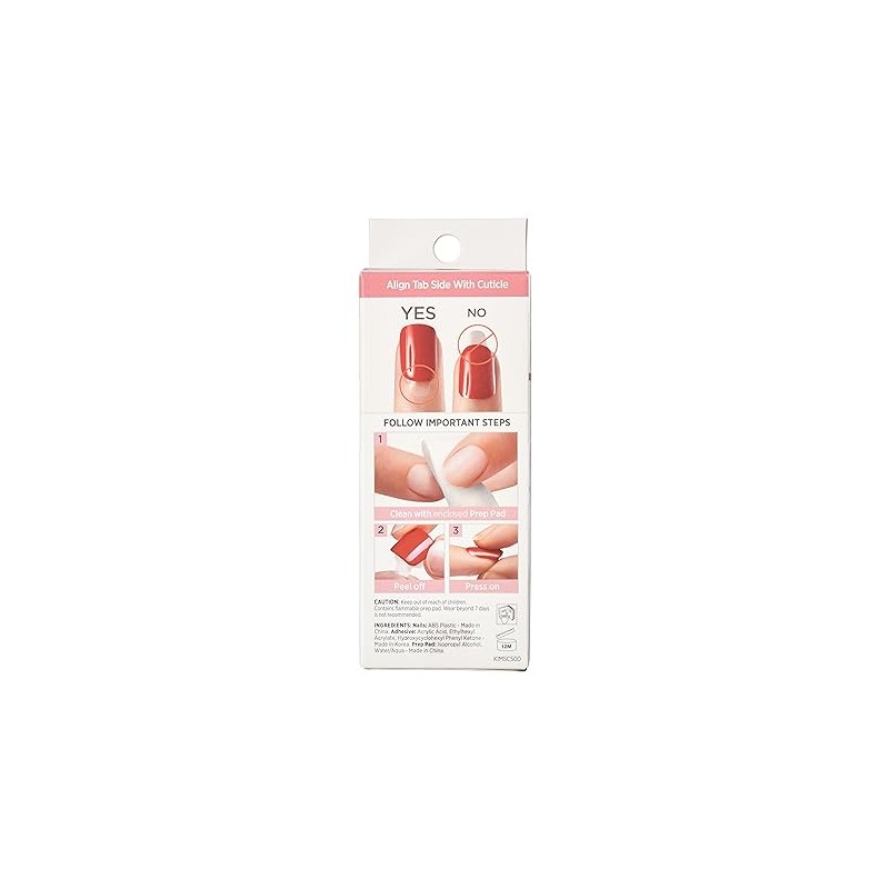 KISS imPRESS Press-On Manicure Fake Nails – Astound, Short, Square,