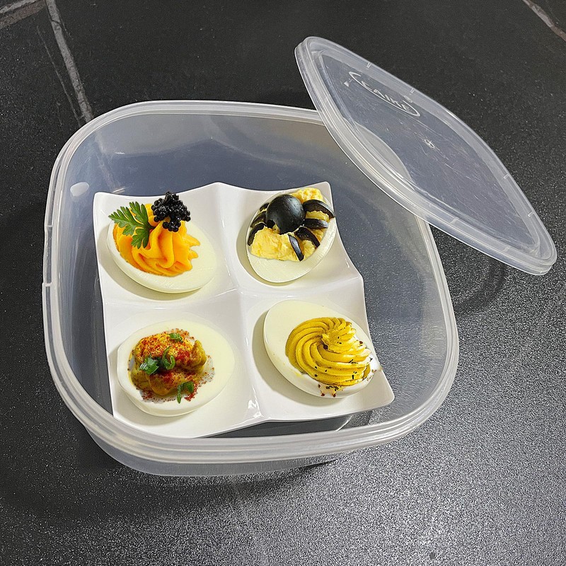 Jmckeweii 2-Pack Melamine Egg Dish - Refrigerator & Countertop Display,