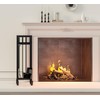 CALIDOLA 5 Pieces Wrouhgt Iron Fireplace Tools Set with Poker,