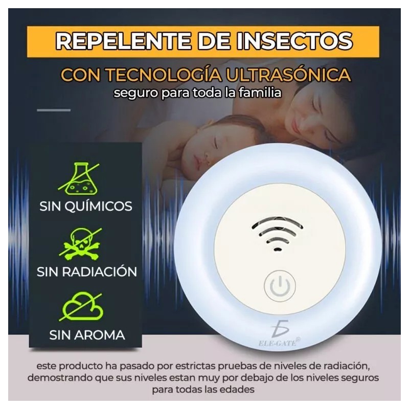 Ele-Gate Kit 2 Piezas Lámpara De Enchufe Repelente De Insectos