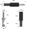 RUNCCI-YUN 40-Pack TS Mono Male Plug 1/8" 3.5mm Solder Type