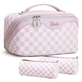 Travel Makeup Bag for Women Organizer: Cosmetic Bag - Large Capacity Toiletry Bag 02-Light Purple