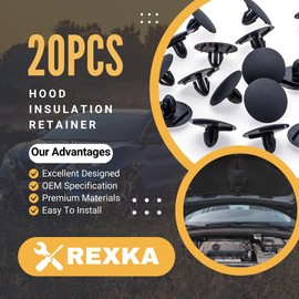 Rexka 20pcs Hood Insulation Retainer Clip Compatible with Toyota Lexus 90467-09050 90467-A0003