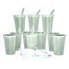 Jean's Plastics Opaque Clear Drinking Glasses, Lids and Straws (Clear)