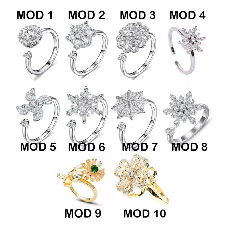 Veraly Anillo De Ansiedad Giratorio Ajustable Fidget Joyas Alivio
