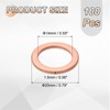 sourcing map 100Pcs M14 Flat Washer Copper Washer Sealing Rings,