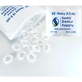 Clear  3/8 INCH Heavy 4.5 oz  ORTHODONTIC ELASTICS -BRACES - DENTAL RUBBER BANDS
