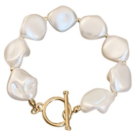 Aheli Beads Studded Gold Plated Openable Bracelet Fashion Hand Jewellery Gift for Women