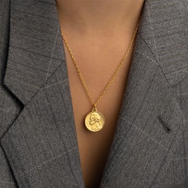 24K Gold Plated Genuine United States of America 5 Cents Coin Necklace | Medallion | Thomas Jefferson | 1985