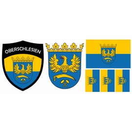 Upper Silesia Iron-On Patch Crest Transfer Iron-On 6 Pieces Garments T-Shirt Iron-On Motif - 6B