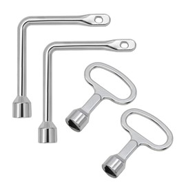 2 PCS Metal Triangle Key, Universal Meter Box Key with 2 PCS Wrench, Suitable for Utility Access, Gas, Electric Boxes, Elevator Doors, Fireplaces, Water Tanks, Meter Cabinets, Control Cabinets