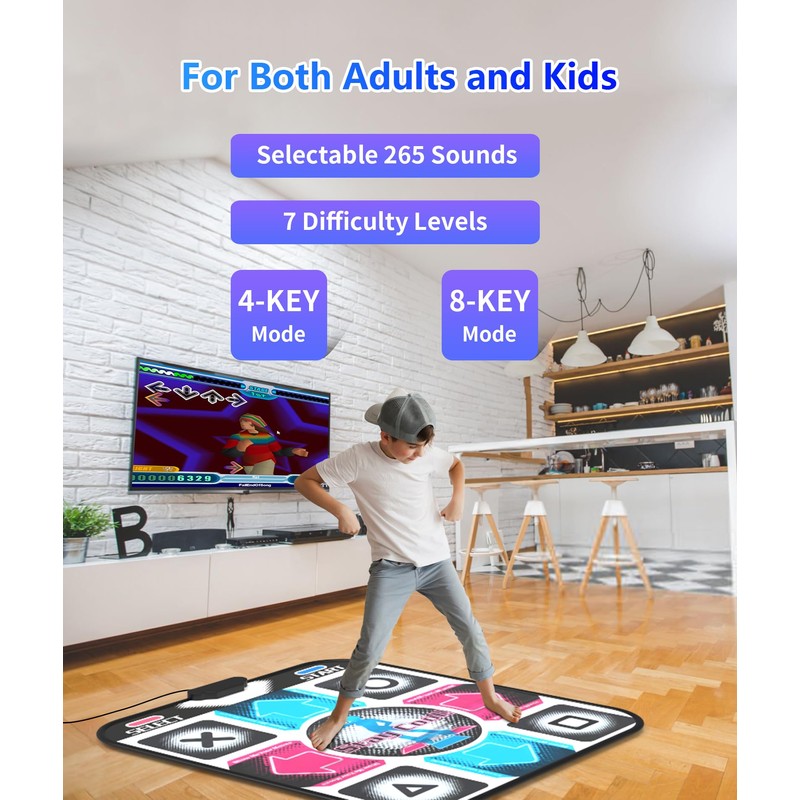 BEBAPOW USB Dance Mat for PC/Computer, Upgraded Dance Pad for