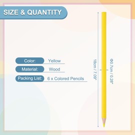 PATIKIL Yellow Colored Pencils Set, 6Pcs Oil Color Pencils Wooden Coloring Drawing Pencil for Artists Art Painting