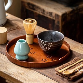 Rockreyoa Japanese Accessories for Matcha Ceremony Bamboo Matcha Whisk (Chasen) Matcha Whisk Holder Matcha Bowl Shovel (Chashaku) Tea Box Tea Tray Bamboo Mat