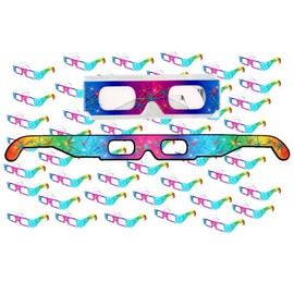 50 Pairs - Ships Flat - Prism Diffraction 3D Fireworks Glasses - For Laser Shows, Raves by 3Dstereo Glasses