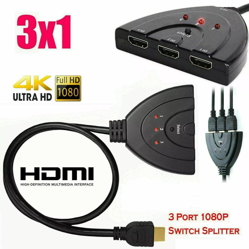 Ultra 2K 4K 3in 1out HDMI Switch Hub Splitter TV