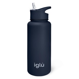 iglu Reusable Water Bottles | Premium Double Walled Stainless Steel | Vacuum Insulated | 24 Hours Cold & 12 Hours Hot | Sweatproof & BPA Free | Great His & Her Eco-Friendly Gift (Blue Lagoon, 1L)