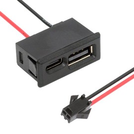 NFHK DIY OEM Type-A & Type-C Female Socket Horizontal to 2Pin Header Cable Pitch=2.54mm Latch Mount Type DC 5V Power