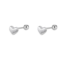 Cute 20g Heart Love Screw Back Solid 925 Sterling Silver Small Stud Earrings for Women Minimalist Heats Tiny Mini Cartilage Tragus Piercing Sleeper Studs Hypoallergenic Promise Birthday Xmas Her Daughter 6mm