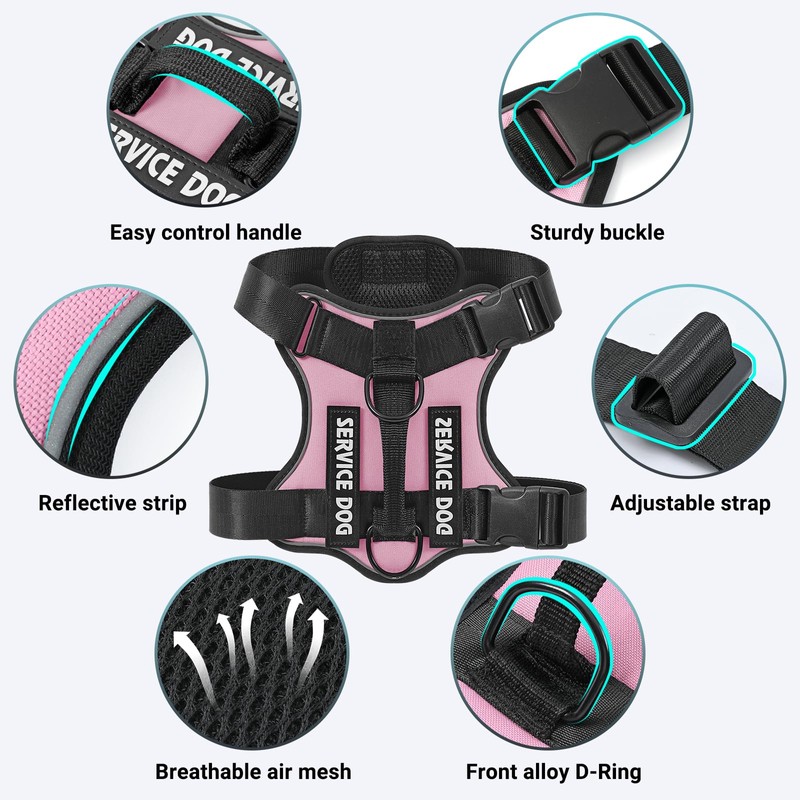 Belababy Dog Harness Small Medium Large, Reflective Tactical No Pull