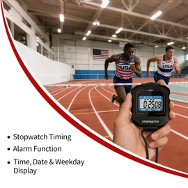 Pgzsy 6 Pack Square Style Multi-Function Electronic Digital Sports Stopwatch Timer, Large Display with Date, Time and Alarm Function, Ideal for Sports Coaches and Referees