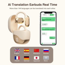 AI Real-Time Translation Earbuds,Wireless Earbuds,144 Languages Ear Buds,Two-Way Translator Earbuds, Bluetooth Headphones, Ear pods Wireless,HD Sound Translating Earbuds for Travel (Skin-Colored)