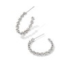 Kendra Scott Womens Nydia Hoop Earrings Silver White Crystal One
