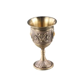 Kopida European Style Vintage Metal Wine Glass Mini Chalice Goblet Carved Rose Cup Luxurious Goblet for Home Decor, Party Supplies, Bar Tools, Gifts