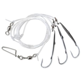 Rhino Premium Köhler Leader with Fishing Hooks for Instant Use Monofilament Fishing Line Sea Fishing Accessories Red/Silver 1.00m