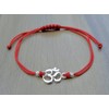 Om Bracelet Bangle Sterling Silver 925 Ohm On Yoga Red