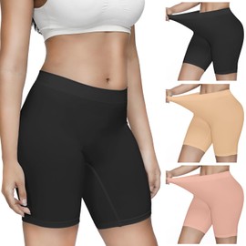 SIMIYA Women's Slip Shorts for Under Dresses, Seamless Smooth Comfortable Stretch Yoga & Bike Shorts