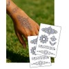Henna-Style Semi-Permanent Tattoos – 2 Sheets of 7x4" Long-Lasting Arm