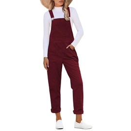 luvamia Corduroy Overalls for Women Adjustable Straps Fashion Bib Corduroy Overalls Women Overalls For Women Loose Fit Tawny Port Women's Fashion Overalls Size Large Fits Size 12 / Size 14