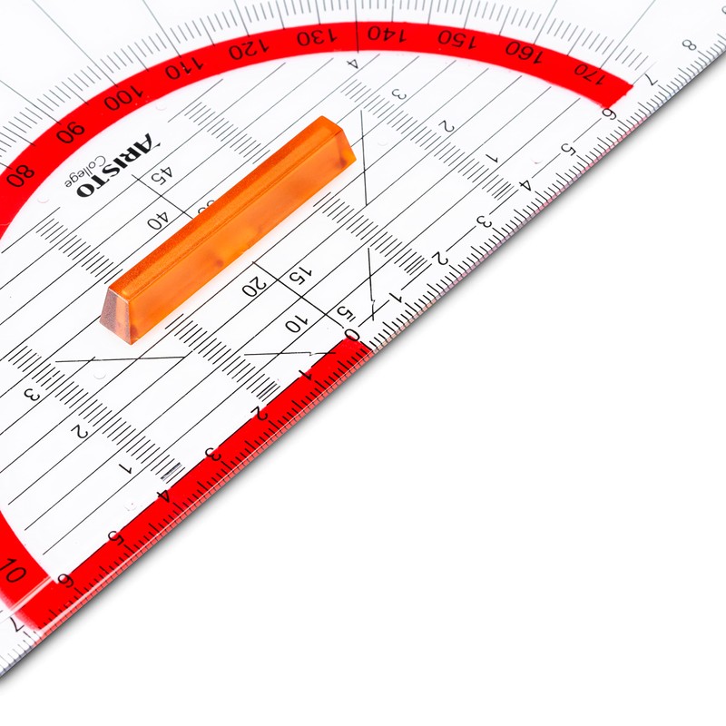 Aristo AR23008 College Geometry Triangle with Removable Handle (Hypotenuse 25