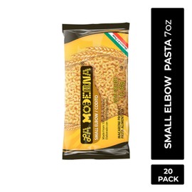 LA MODERNA, Small Elbows Coditos Pasta, 7 oz (Pack of 20) | Enriched Durum Wheat Semolina | Kosher, Non-GMO, Iron and Vitamin-Fortified | Bulk Pasta for Soups, Macaroni Dishes, and Family Meals