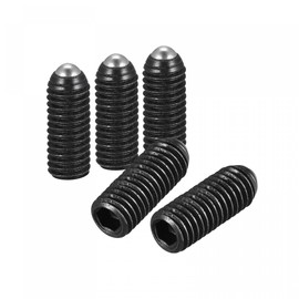 sourcing map Ball Point Set Screws, 20pcs M8 x 20mm High Carbon Steel Metric Spring Hex Socket Grub Screw