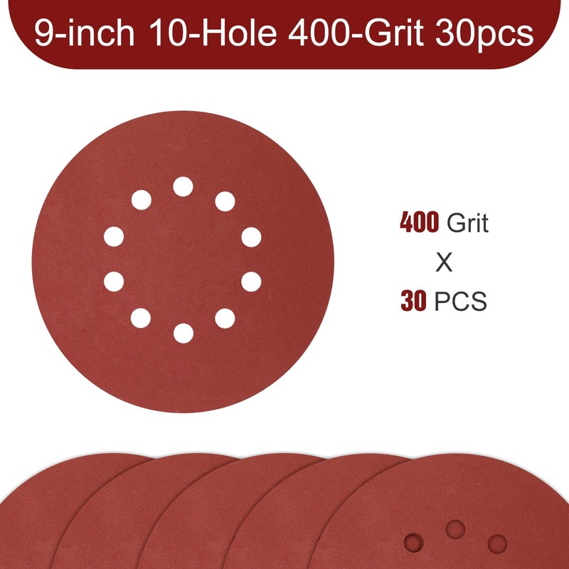 9 Inch 10 Holes Sanding Disc 400 Grit Drywall Sandpaper