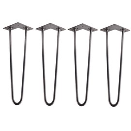EASTWEST HARDWARE East West Consolidated Hairpin Table Legs 1/2" Solid, Set for 4 Heavy Duty 2 Rods for Desk, Bench, Stand - Various Sizes