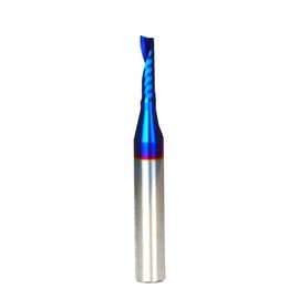 xuan 1/8'' Diameter O Single Flute Upcut Spiral End Mill CNC Router Bit with NACO Coating - 1/4'' Shank Plastic Cutting 1/8 D x 1/2 CH x 1/4 SHK x 2 Inch Long with Mirror Finish UT188